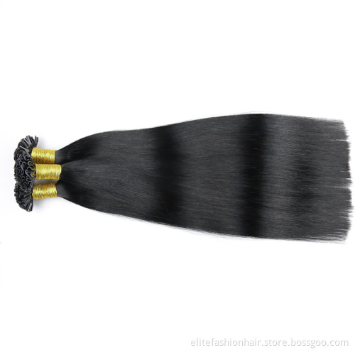 U Tip Hair Wholesale Raw Indian Kinky Curly Itip Keratin Bonds Flat U Remy Human Hair Extensions Micro Links Microlink